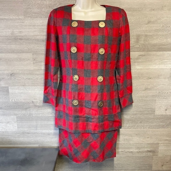 Santa Fe grey and red dress size 4 - Picture 1 of 9